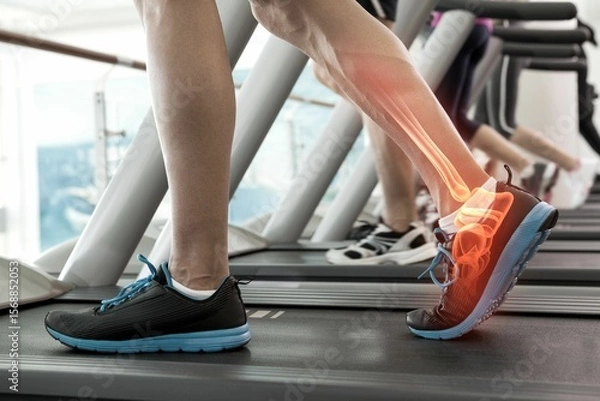 Obraz Jogger experiencing ankle pain