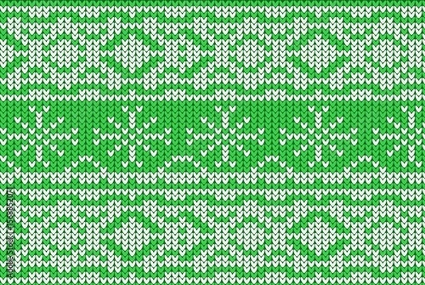Obraz Knitting Christmas vector background snowflakes