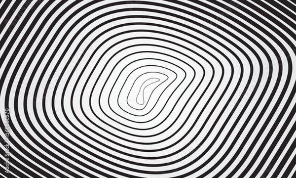 Obraz Black and white circular line pattern abstract background