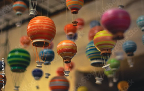 Obraz bright and colorful lanterns for oriental celebrations