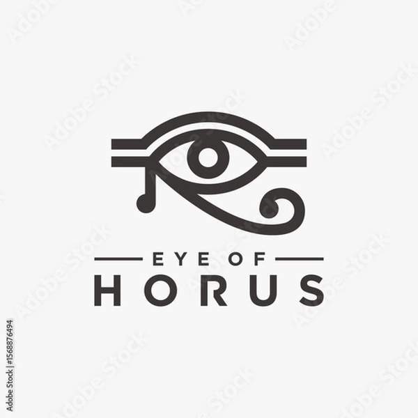 Fototapeta Minimal Eye of Horus logo vector on white background