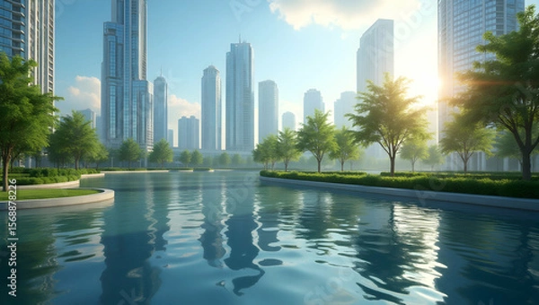 Fototapeta Evaluate comprehensive sustainable mobility solutions emphasizing green technologies and strategic urban planning to foster eco friendly transportation networks and catalyze environmental innovation a
