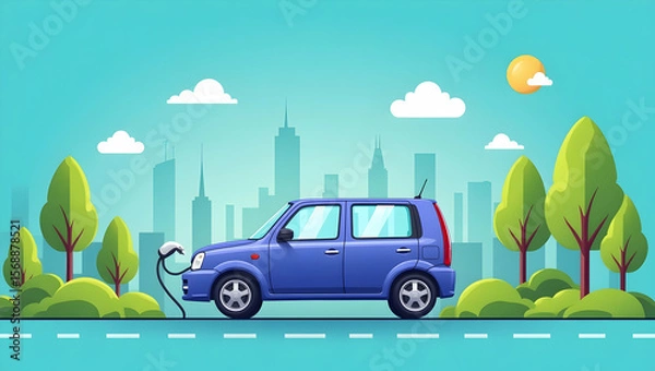 Fototapeta Government Incentives for Electric Vehicles: Visualizing Policy Support and Fiscal Benefits in Sustainable Transport with Official Emblems and Authoritative Backdrops - Stock Photo Concept