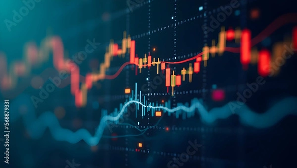 Fototapeta Analyzing Market Volatility: Advanced Financial Modeling & Investor Sentiment for Strategic Portfolio Adjustments - Stock Photo Concept