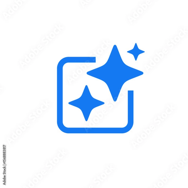 Obraz Blue Ai generated symbol. Artificial intelligence icon. Vector illustration.
