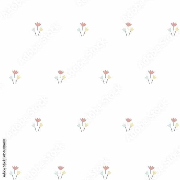 Fototapeta Soft Botanical Seamless Flower Pattern