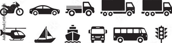 Fototapeta Transportation thin line icons. Editable stroke. Pixel perfect.