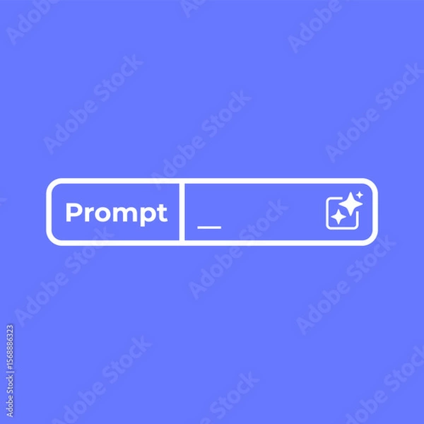 Obraz Generative AI prompt bar user interface isolated on blue background.