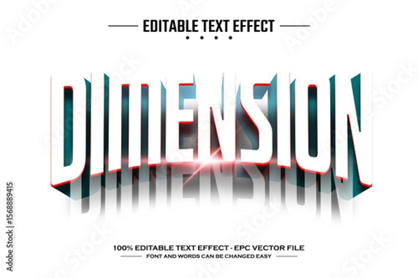 Obraz Dimension 3D editable text effect template