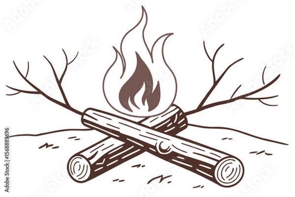 Fototapeta Simple Campfire Symbol for Web & Mobile