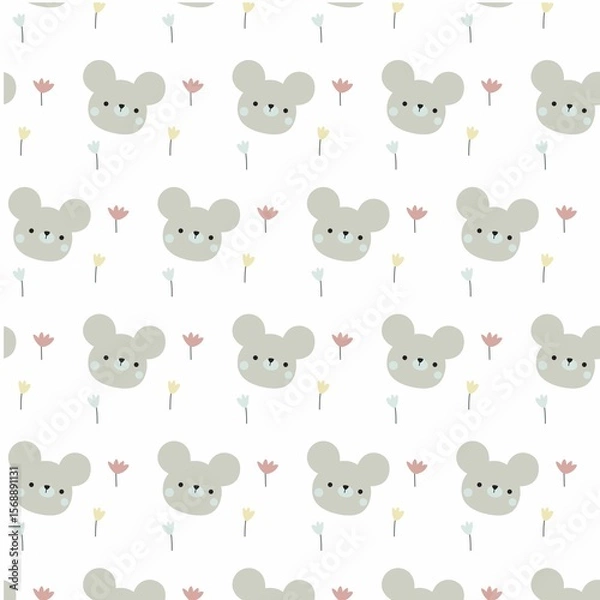 Fototapeta Minimalist Bear Bloom