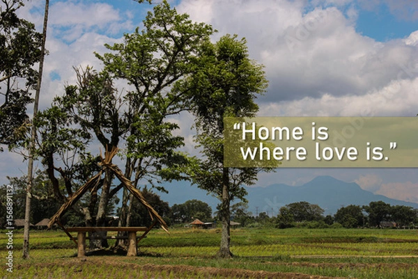 Fototapeta concept for a love life using home photo and an empowering message