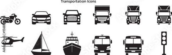 Fototapeta Transportation thin line icons. Editable stroke. Pixel perfect..