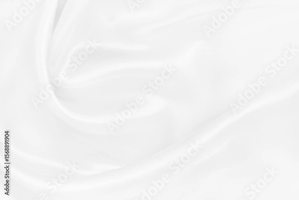 Fototapeta White fabric texture background, detail of silk or linen pattern.