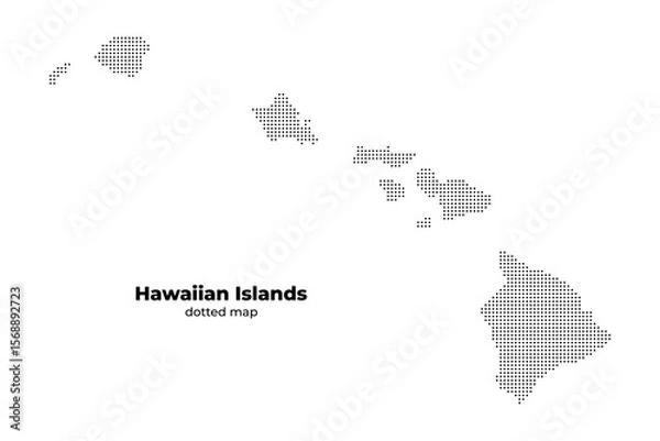 Obraz Dotted Map of Hawaiian Islands