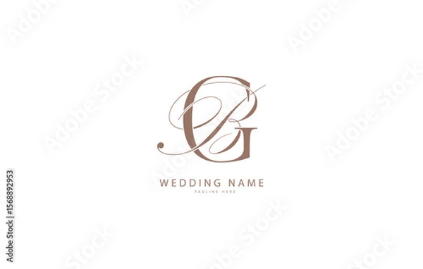 Fototapeta GB BG initial wedding letters logo monogram