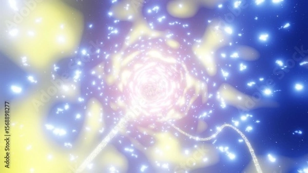 Fototapeta ものすごいスピードで駆け抜ける光の軌跡　カラフルな光の背景