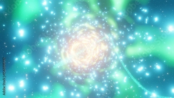 Fototapeta ものすごいスピードで駆け抜ける光の軌跡　カラフルな光の背景