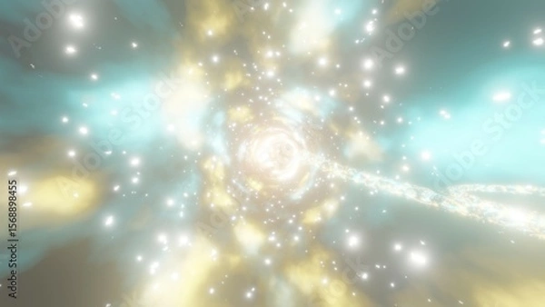 Fototapeta ものすごいスピードで駆け抜ける光の軌跡　カラフルな光の背景