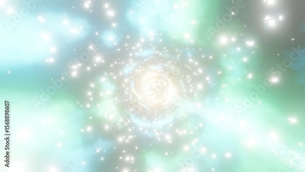 Fototapeta ものすごいスピードで駆け抜ける光の軌跡　カラフルな光の背景