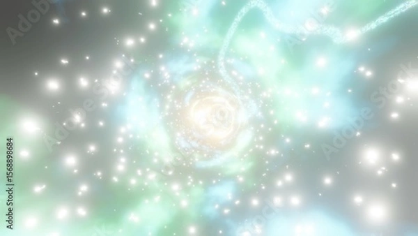 Fototapeta ものすごいスピードで駆け抜ける光の軌跡　カラフルな光の背景