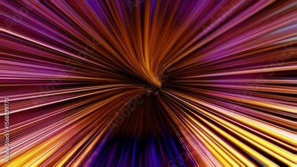 Fototapeta ものすごいスピードで駆け抜ける光の軌跡　カラフルな光の背景