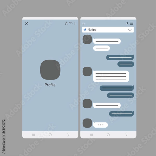 Obraz Mobile screen messenger chat box mockup graphic