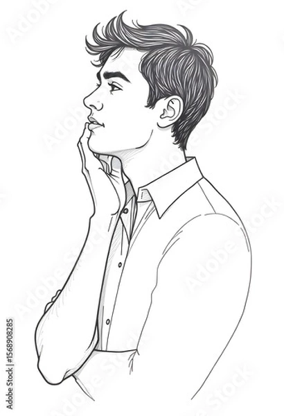 Fototapeta A man contemplating
