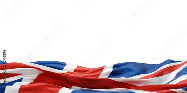 Fototapeta United kingdom or england flag on transparency background with copy space 3D render