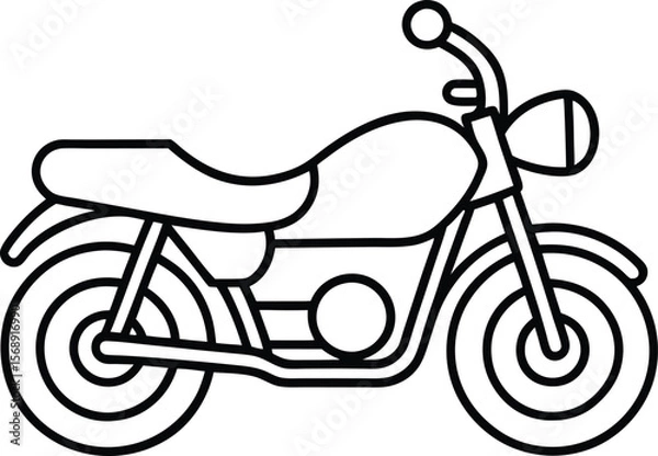 Fototapeta motorcycle silhouette one line vector art
