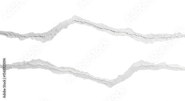 Fototapeta ripped torn paper edges isolated with clipping path on black background