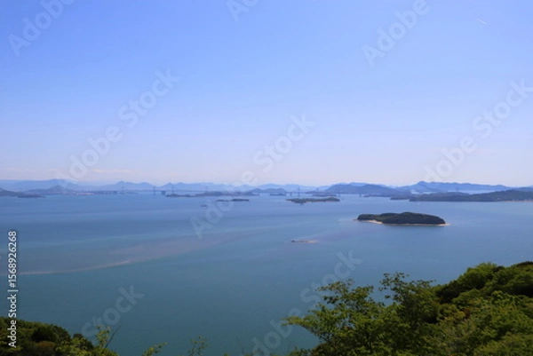 Fototapeta 王子が岳展望台からみる瀬戸大橋