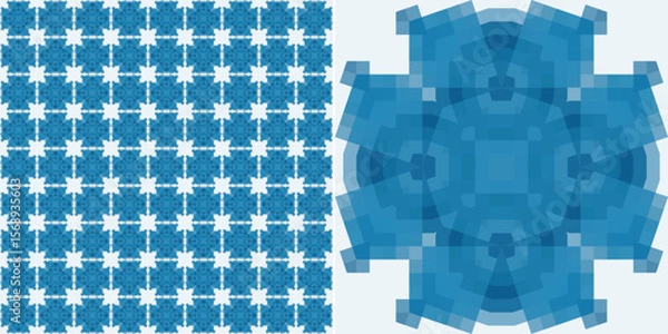Obraz seamless pattern mediterranean mosaic blue