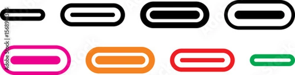 Obraz Type c icon. Usb type-c icon set. Vector illustration.
