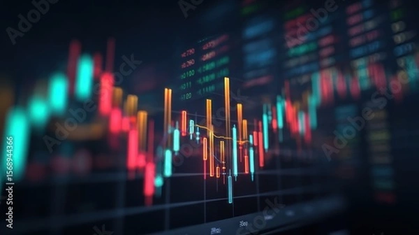 Obraz Stock market chart display
