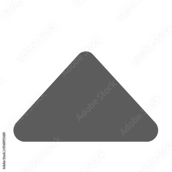 Obraz Simple rounded grey triangle pointing upwards on a black background