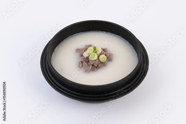 Fototapeta Seolleongtang A Bowl of Creamy, Flavorful Korean Beef Soup