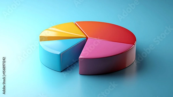 Fototapeta 3d pie chart on white