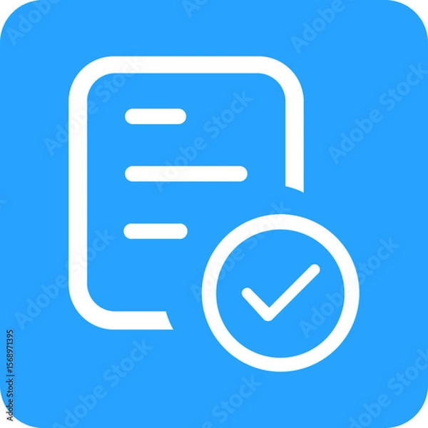 Fototapeta Document with checkmark icon signifying task completion or approval