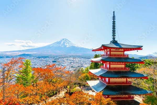 Obraz 秋の富士山　紅葉