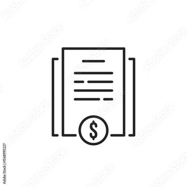 Fototapeta approved profitable contract icon or price list