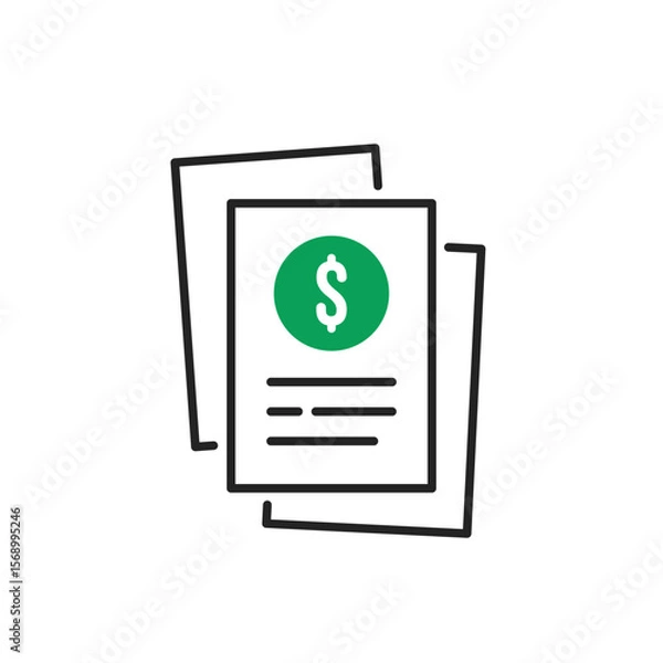 Fototapeta paperwork icon with invoice form or price list