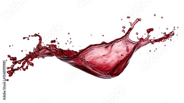 Obraz A Splash Of Red Wine Frozen In Time Creating A Dramatic And Dynamic Design The Liquid Is Captured Mid-air Showcasing Its Texture And Movement