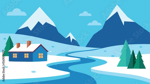 Fototapeta winter mountain landscape