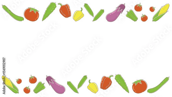 Obraz カラフルな野菜のフレーム
