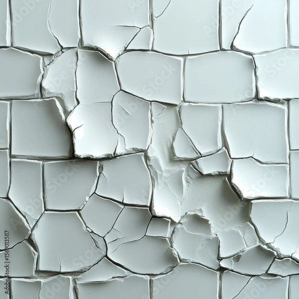 Fototapeta Broken glass cut out white 