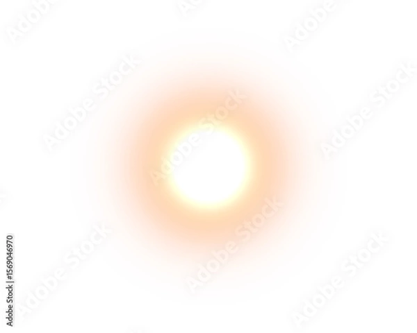 Obraz Gold glow light glowing effect. Transparent radial gradient circle