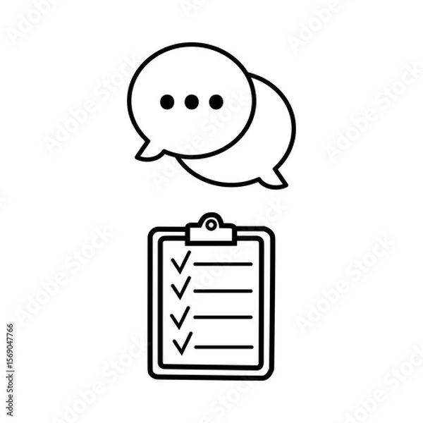 Fototapeta ビジネスアイコン（確認＆チェックシート１）