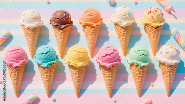 Obraz Cool and delicious summer ice cream