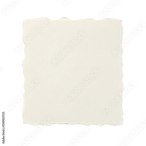 Obraz Textured Off-White Square Paper with Irregular Torn Edges.